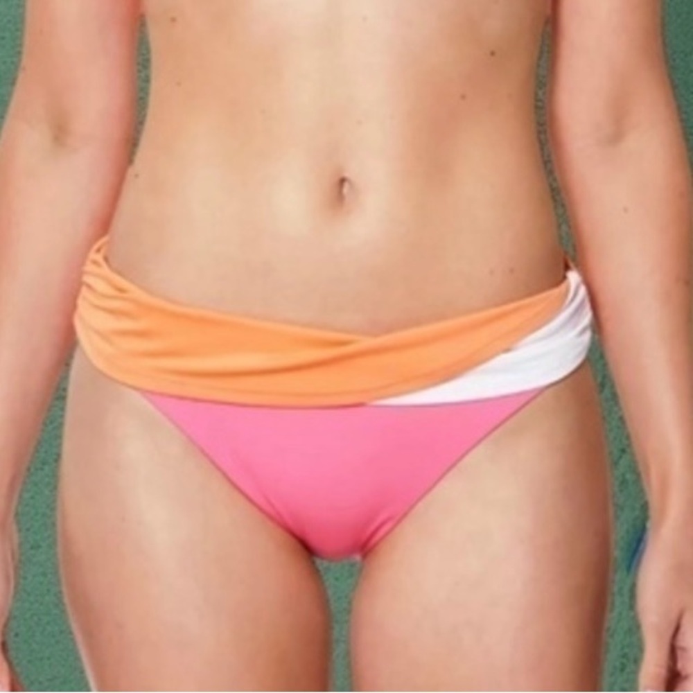 SANCTUARY Block Party Colorblock Wrap Hipster Bottoms‎ NWT
